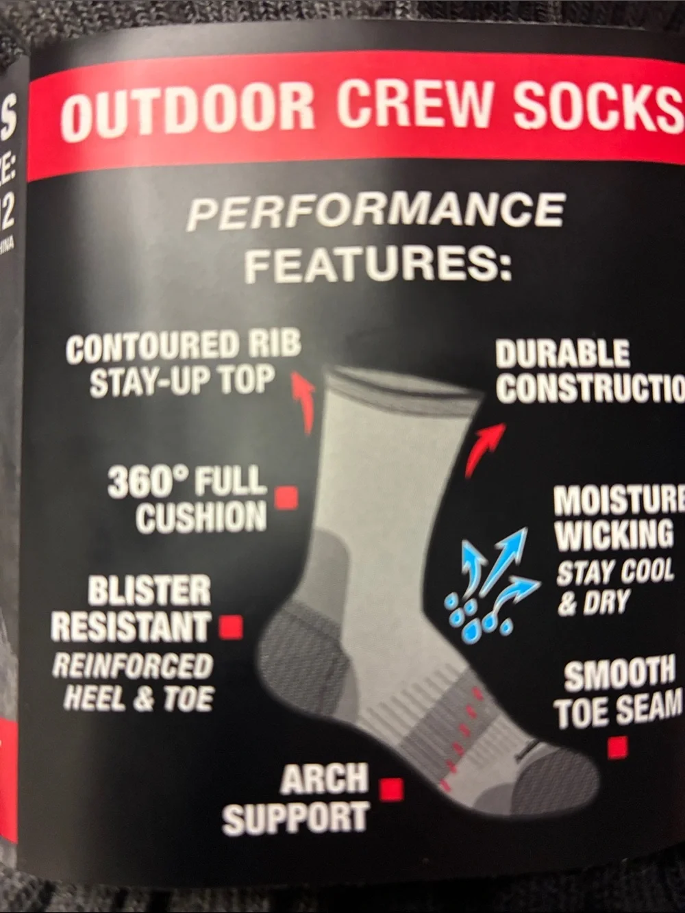 Avalanche Men's Gray Crew Socks with Green Accents